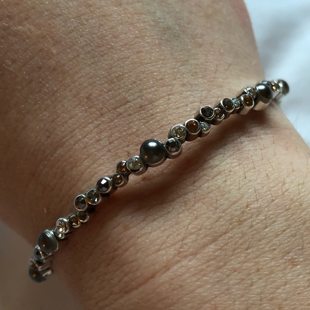 ✨ Brighton Pearl & Crystal Bangle Bracelet